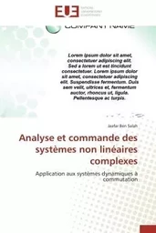 Analyse et commande des systèmes non linéaires complexes