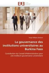 La gouvernance des institutions universitaires au burkina faso