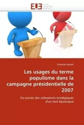 Les usages du terme populisme dans la campagne présidentielle de 2007