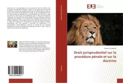 Droit jurisprudentiel sur la procedure penale et sur la doctrine - Ruyenzi Schadrack - UNIV EUROPEENNE