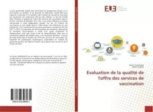 Evaluation de la qualite de l'offre des services de vaccination - Denis Sinzinkayo - UNIV EUROPEENNE