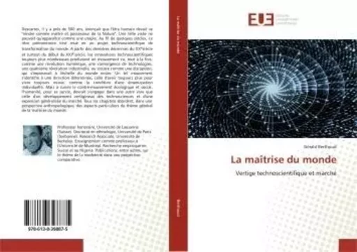 La maîtrise du monde - Gérald Berthoud - UNIV EUROPEENNE