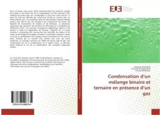 Condensation d'un melange binaire et ternaire en presence d'un gaz - Kaouter Zine-Dine, - UNIV EUROPEENNE