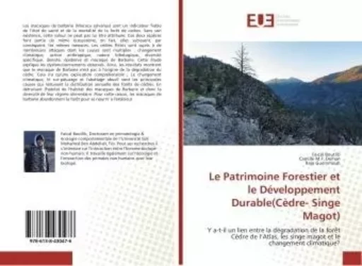 Le Patrimoine Forestier et le Developpement Durable(Cedre- Singe Magot) - Faical Boutlib - UNIV EUROPEENNE