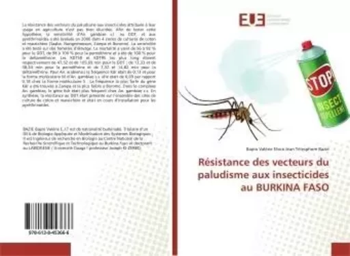 Résistance des vecteurs du paludisme aux insecticides au BURKINA FASO - Bapio Bazie - UNIV EUROPEENNE