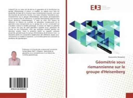 Géométrie sous riemannienne sur le groupe d'Heisenberg - Naceurdine Bensalem - UNIV EUROPEENNE