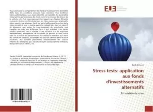 Stress tests: application aux fonds d'investissements alternatifs -  Chakir - UNIV EUROPEENNE