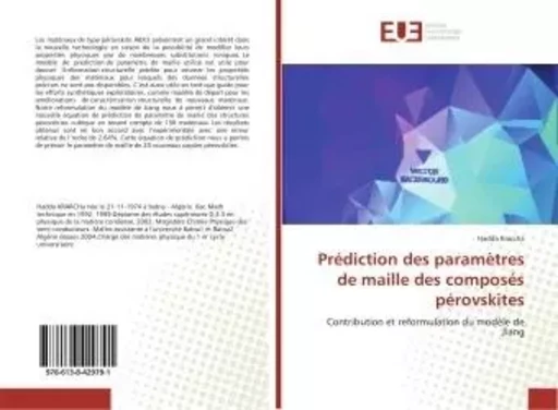 Prediction des parametres de maille des composes perovskites - Hadda Krarcha - UNIV EUROPEENNE