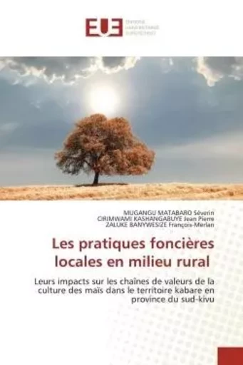 Les pratiques foncières locales en milieu rural - MUGANGU MATABARO Séverin, CIRIMWAMI KASHANGABUYE Jean Pierre, ZALUKE BANYWESIZE François-Merlan - UNIV EUROPEENNE