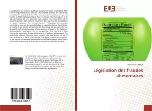 Législation des fraudes alimentaires - Makhlouf Chaalal - UNIV EUROPEENNE