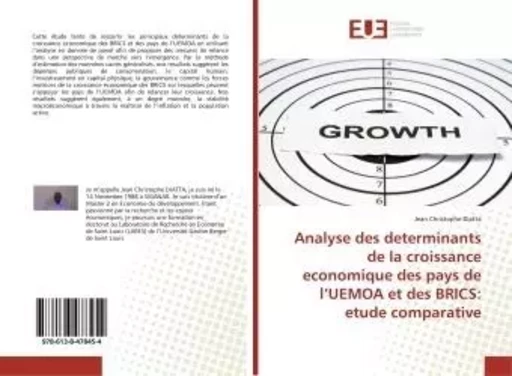 Analyse des determinants de la croissance economique des pays de l'UEMOA et des BRICS - Jean Diatta - UNIV EUROPEENNE