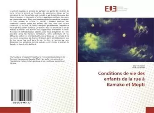 Conditions de vie des enfants de la rue à Bamako et Mopti - Aly Tounkara - UNIV EUROPEENNE