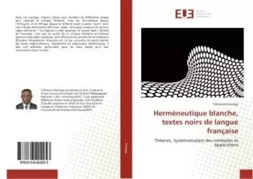 Hermeneutique blanche, textes noirs de langue française -  Kasinga - UNIV EUROPEENNE