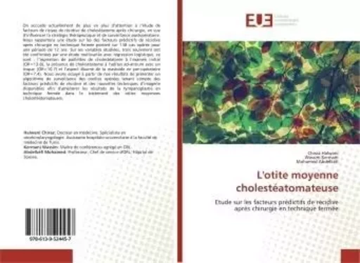 L'otite moyenne cholestéatomateuse -  - UNIV EUROPEENNE