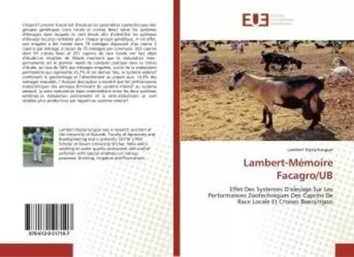 Lambert-Mémoire Facagro/UB - Lambert Niyoyitungiye - UNIV EUROPEENNE