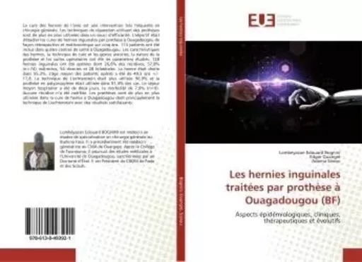 Les hernies inguinales traitées par prothèse à Ouagadougou (BF) - Lombéyazan Edouard Bognini - UNIV EUROPEENNE