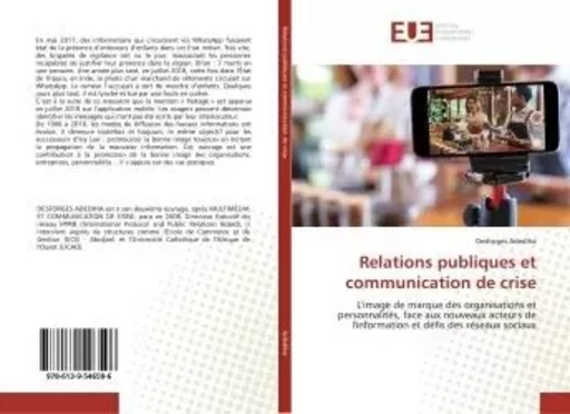 Relations publiques et communication de crise - Desforges Adediha - UNIV EUROPEENNE