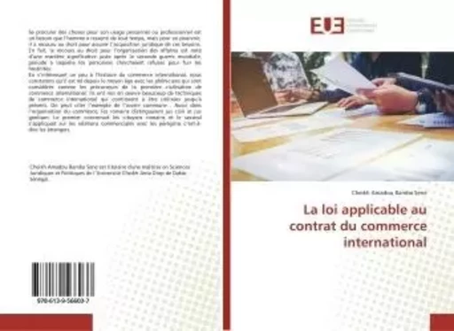 La loi applicable au contrat du commerce international - Cheikh Amadou - UNIV EUROPEENNE