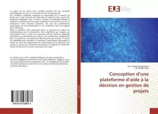 Conception d'une plateforme d'aide à la décision en gestion de projets - Prof. DJEBABRA - UNIV EUROPEENNE