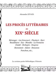 Les procès littéraires du XIXe siècle