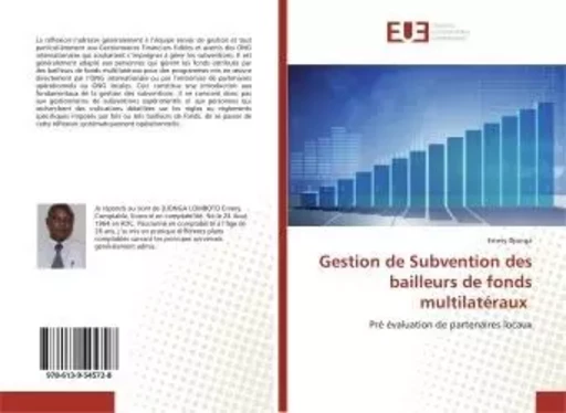 Gestion de Subvention des bailleurs de fonds multilatéraux - Emery Djonga - UNIV EUROPEENNE