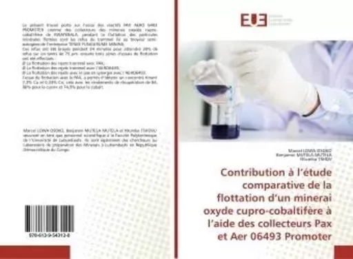 Contribution à l'étude comparative de la flottation d'un minerai oxyde cupro-cobaltifère - Marcel LOWA OSOKO - UNIV EUROPEENNE