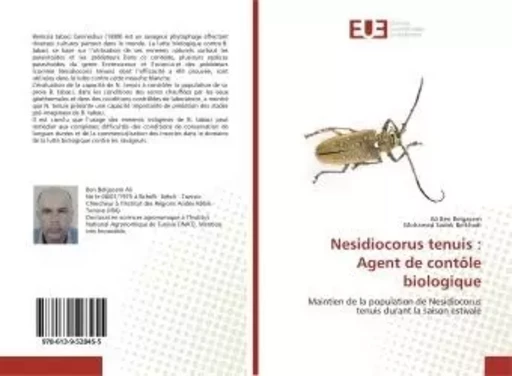 Nesidiocorus tenuis : Agent de contôle biologique - Ali BELGACEM - UNIV EUROPEENNE