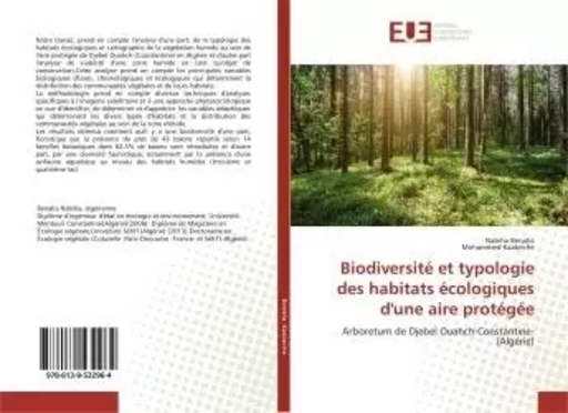 BiodiversitE et typologie des habitats Ecologiques d'une aire protEgEe - El Hassane Sidibé - UNIV EUROPEENNE