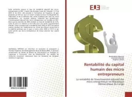 Rentabilité du capital humain des micro entrepreneurs - Barthélémy Mponjo - UNIV EUROPEENNE