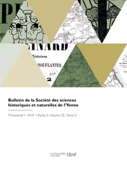 Bulletin de la Société des sciences historiques et naturelles de l'Yonne