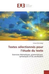 Textes sélectionnés pour l'étude du texte