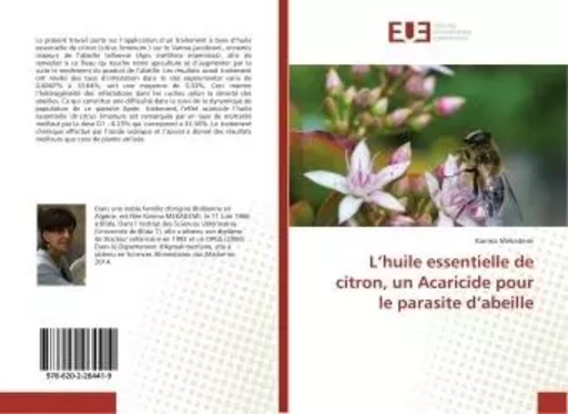 L'huile essentielle de citron, un Acaricide pour le parasite d'abeille - Karima Mekademi - UNIV EUROPEENNE