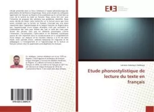 Etude phonostylistique de lecture du texte en français - Lukman Adedoyin Adebayo - UNIV EUROPEENNE