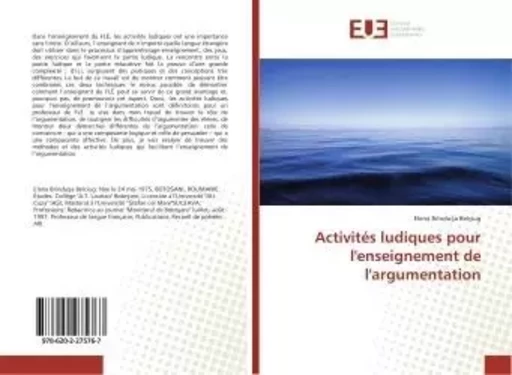 Activités ludiques pour l'enseignement de l'argumentation - Elena Brîndu a Belciug - UNIV EUROPEENNE