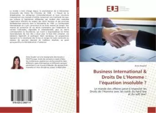 Business International & Droits De L'Homme : l'equation insoluble ? - Anna Souakri - UNIV EUROPEENNE