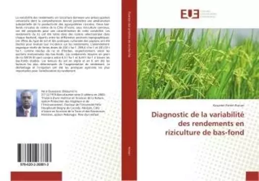 Diagnostic de la variabilité des rendements en riziculture de bas-fond - Kouame Firmin Konan - UNIV EUROPEENNE