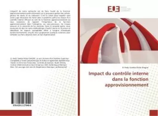 Impact du contrôle interne dans la fonction approvisionnement - El Hadji Samba N'dao Diagne - UNIV EUROPEENNE