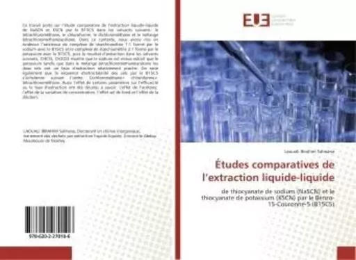 Études comparatives de l'extraction liquide-liquide - Laouali Ibrahim Salmana - UNIV EUROPEENNE