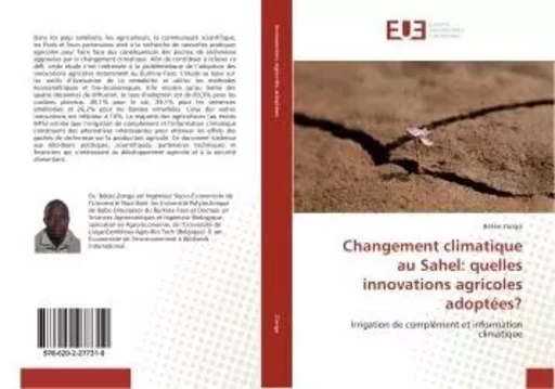 Changement climatique au Sahel: quelles innovations agricoles adoptées? - Bétéo Zongo - UNIV EUROPEENNE