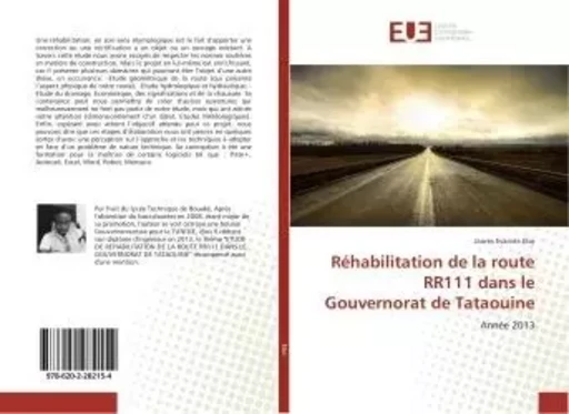 Rehabilitation de la route RR111 dans le Gouvernorat de Tataouine - Jaures Ebo - UNIV EUROPEENNE