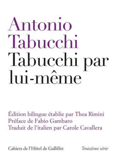 Tabucchi par lui-même - Antonio Tabucchi - IICP