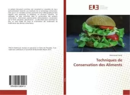 Techniques de Conservation des Aliments - Mahmoud Trachi - UNIV EUROPEENNE