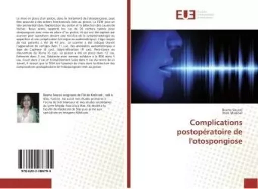 Complications postoperatoire de l'otospongiose - Basma Souissi - UNIV EUROPEENNE