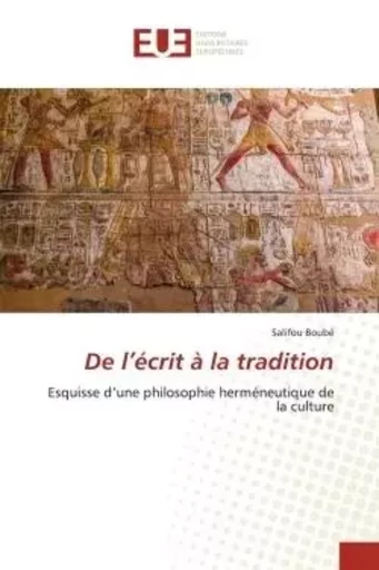 De l'écrit à la tradition - Salifou Boubé - UNIV EUROPEENNE