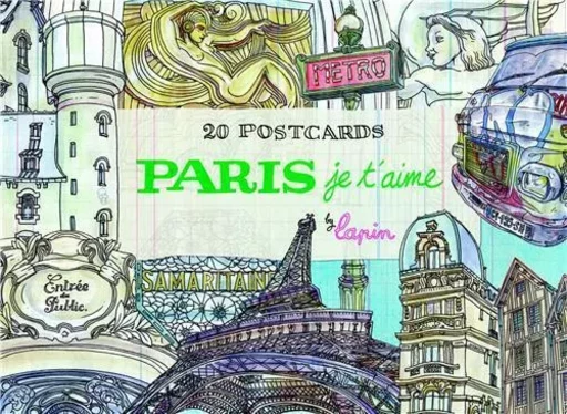 Paris, je t'aime - 20 Postcards /anglais -  Lapin - PROMOPRESS