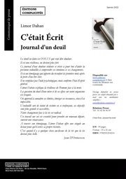 C'était écrit - journal d'un deuil