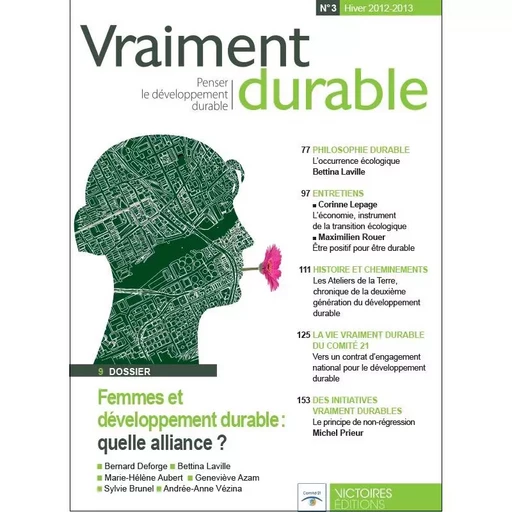 Vraiment durable N3. Femmes et développement durable, quelle alliance ? -  Collectif - EDISENS