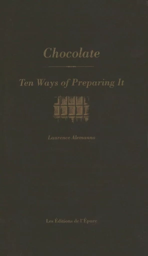 Chocolate - Laurence Alemanno - Éditions de l'Épure