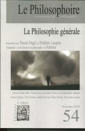 Le Philosophoire N°54 La Philosophie générale - Novembre 2020