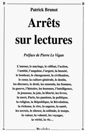 Arrets sur lectures